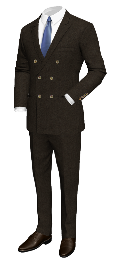 Comprar Traje cruzado marrón de lana merino al mejor precio