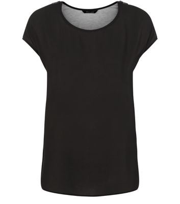 Comprar Grey Contrast Zip Shoulder T-Shirt al mejor precio
