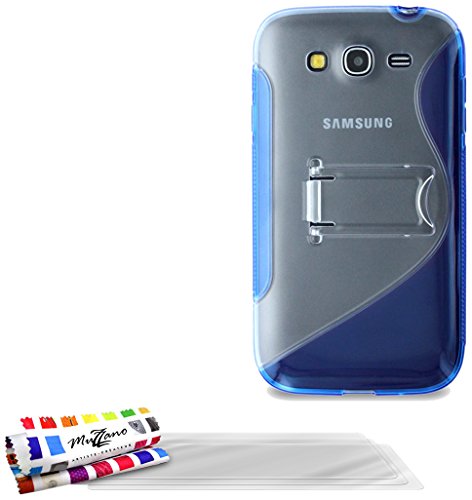 Comprar Muzzano F6911 - Funda para Samsung Galaxy Grand + 3 protecciónes de pantalla, color azul al mejor precio