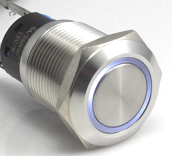 Comprar Lamptron Momentary Silver Housing Ring Blanco 19mm - Pulsador al mejor precio