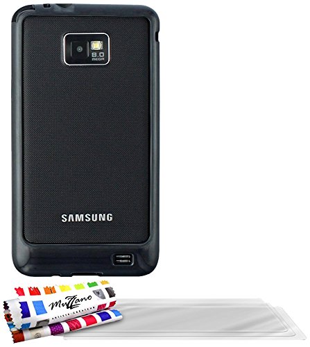 Comprar Muzzano F18740 - Funda para Samsung Galaxy S2, incluye 3 protectores de pantalla, color negro al mejor precio