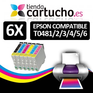 Comprar PACK 6 (ELIJA COLORES) CARTUCHOS COMPATIBLES EPSON T0481/2/3/4/5/6 PACK 6 (ELIJA COLORES) CARTUCHOS COMPATIBLES EPSON T0481/2/3/4/5/6 al mejor precio