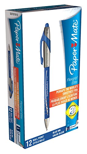 Comprar Papermate Ballpen PM Flexgrip Elite, Blue, 12 - Bolígrafo (Blue, 12, Azul),  12 unidades al mejor precio