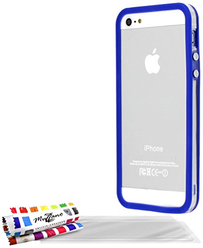 Comprar Muzzano F19422 - Funda para Apple iPhone 5, incluye 3 protectores de pantalla, color azul al mejor precio