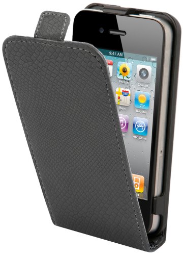 Comprar Muvit MUSLI0151 - Funda con tapa y protector de pantalla para iPhone 4/4S, color gris al mejor precio