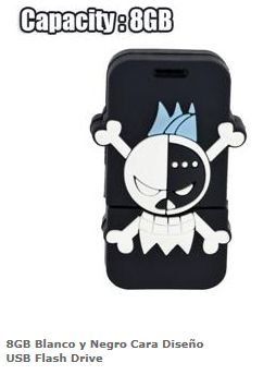 Comprar 307| PENDRIVE MEMORIA USB DE 8GB DISEÑO CALAVERA HUESOS FLASH DRIVE al mejor precio