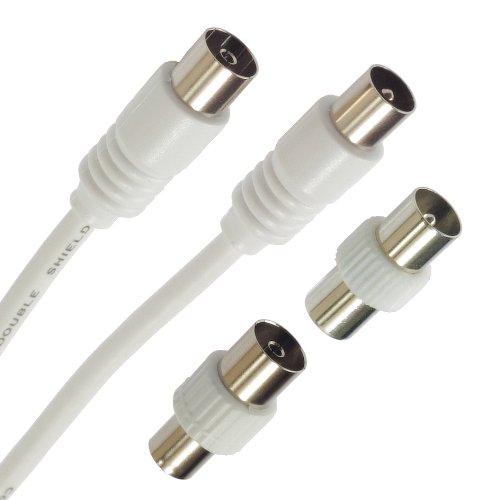 Comprar Hama 75400230 - Cable de antena de coaxial 9,52 macho a coaxial 9,52 macho (75 dB, 2 m), color blanco al mejor precio