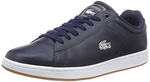 Comprar Lacoste CARNABY EVO REI - zapatilla deportiva de cuero hombre, color azul, talla 41 al mejor precio