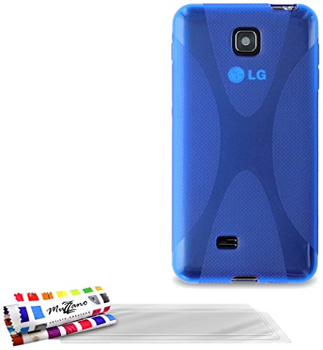 Comprar Muzzano F7325 - Funda para LG Optimus F5 + 3 protecciónes de pantalla, color azul al mejor precio