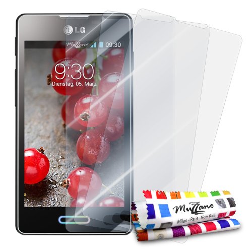 Comprar Muzzano 3 protecciónes de Pantalla transparentes para LG Optimus L5 II ( L5 2 ) 