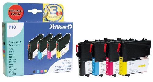 Comprar Pelikan 4107602 - Pack de 4 cartuchos de tinta para Brother DCP-145C, 165C (negro, cian, magenta, amarillo, 1 x 10 ml, 3 x 7 ml) al mejor precio