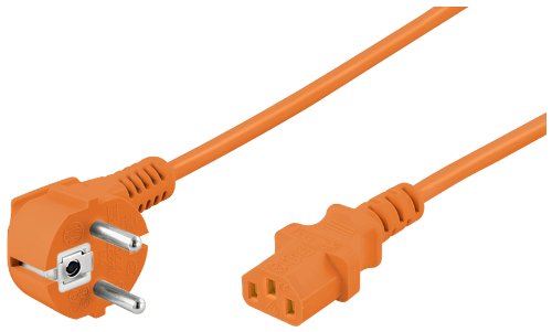 Comprar Wentronic - Cable de alimentación (enchufe Schuko, IEC 320 C13, 5 m), color naranja al mejor precio