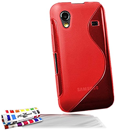 Comprar Muzzano Le S - Funda para Samsung Galaxy Ace, con 3 protectores de pantalla, color rojo al mejor precio