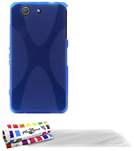 Comprar Muzzano Le X - Funda para Sony Xperia Z3 Compact, incluye 3 protecciones de pantalla, color azul al mejor precio