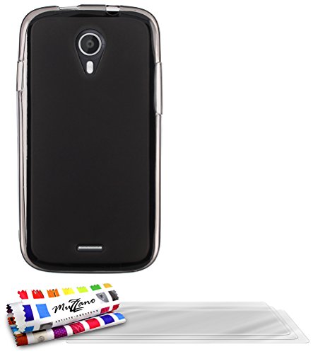 Comprar Muzzano F899185 - Funda para Wiko Darknight + 3 protecciones de pantalla, color gris al mejor precio