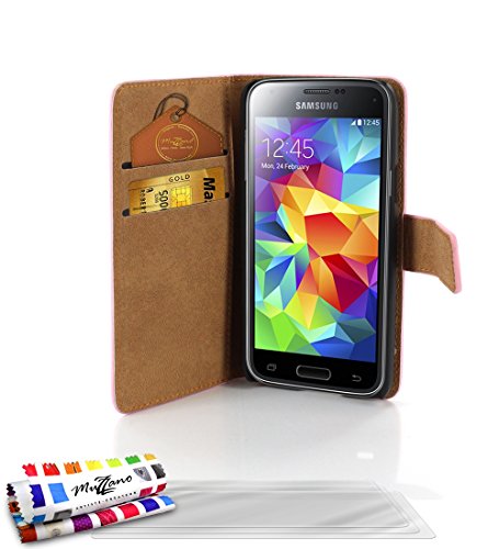 Comprar Muzzano F868184 - Funda para Samsung Galaxy S5 Mini, incluye 3 protecciones de pantalla, color rosa al mejor precio