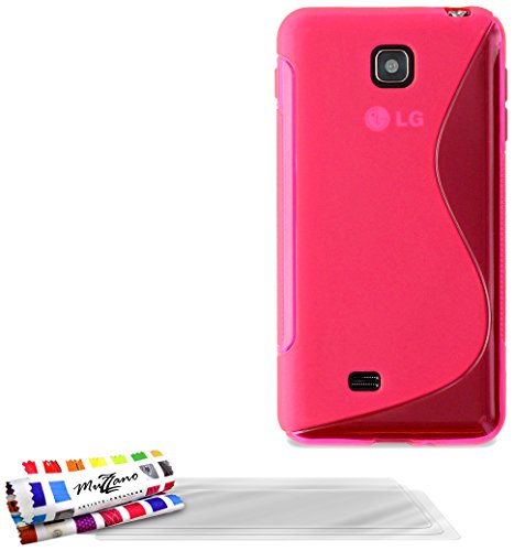 Comprar Muzzano F7315 - Funda para LG Optimus F5 + 3 protecciónes de pantalla, color rosa al mejor precio