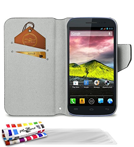 Comprar Muzzano F21955 - Funda para Wiko Cink Five + 3 protecciones de pantalla, color negro al mejor precio