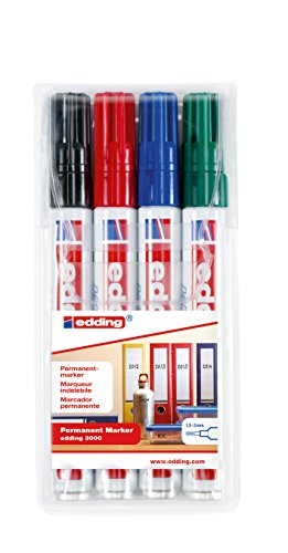 Comprar Edding 4068000 - Estuche de 4 marcadores permanentes con punta redonda 1.5-3 mm, colores surtidos al mejor precio
