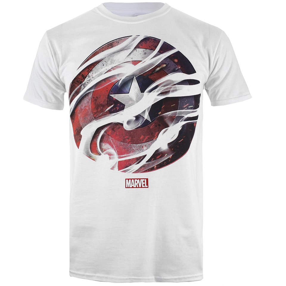 Comprar Marvel Men's Captain America Civil War Smoke Sheild T-Shirt - White - S al mejor precio