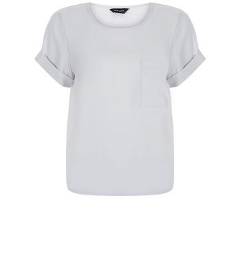 Comprar Grey Boxy Roll Sleeve T-Shirt al mejor precio