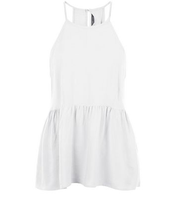 Comprar White High Neck Peplum Cami al mejor precio