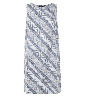 Comprar Blue Folk Diagonal Stripe Sleeveless Tunic Dress al mejor precio