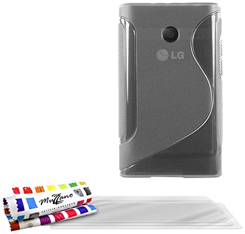 Comprar Muzzano Le S - Funda para LG Optimus L3, con 3 protectores de pantalla, transparente al mejor precio