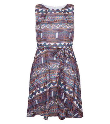 Comprar Mela Blue Aztec Print Skater Dress al mejor precio