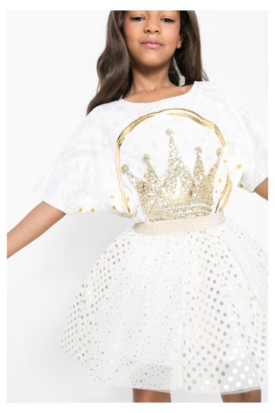 Comprar Desigual - Mujer - Falda blanca con glitter para niña - Lux - Size 7/8 al mejor precio