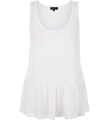Comprar White Peplum Sleeveless Top al mejor precio