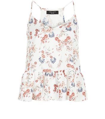 Comprar Petite White Floral Print Peplum Cami al mejor precio