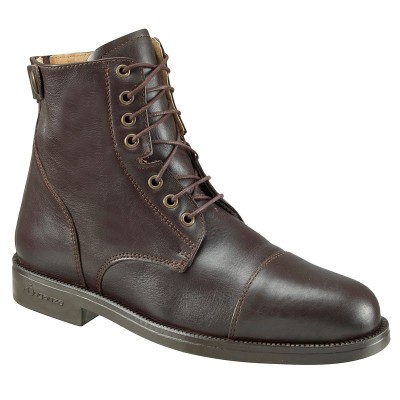 Botines equitación adulto PADDOCK CORDONES marrón FOUGANZA