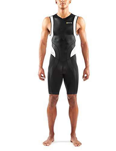 Comprar Skins tri 400 Skinsuit triatlón con cremallera frontal, Negro/Blanco, talla L al mejor precio