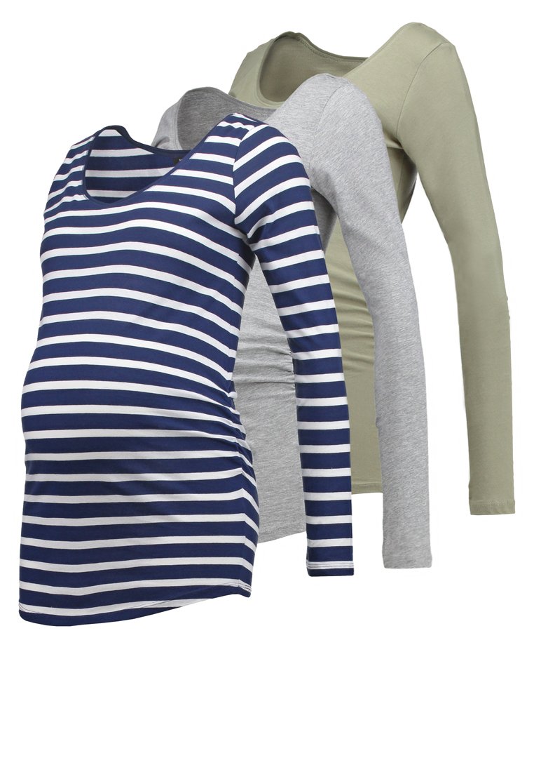 Comprar New Look Maternity 3 PACK Camiseta manga larga khaki/grey/blue al mejor precio
