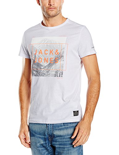 Comprar JACK & JONES Jjcosquare Tee Ss Crew Neck Noos - Camiseta para hombre, color weiß (white fit:reg), talla S al mejor precio
