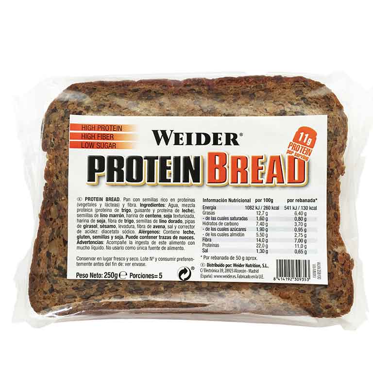 Comprar Protein Bread Weider 5 Rebanadas 250 gr. al mejor precio