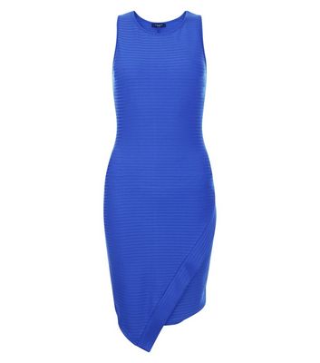 Comprar Petite Blue Ribbed Wrap Bodycon Dress al mejor precio