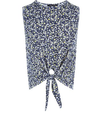 Comprar Girls Blue Daisy Print Tie Front Vest al mejor precio