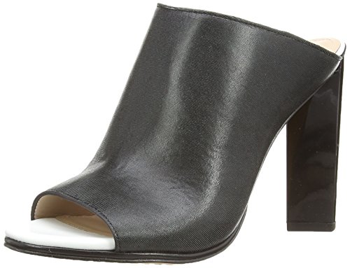 French Connection Meena - zuecos de otra piel mujer, color negro, talla 36 2/3