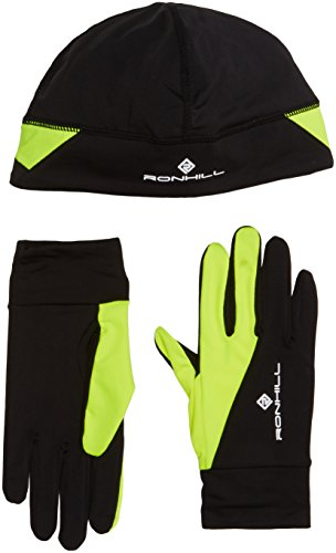 Comprar RONHILL Juego de Gorro y Guantes, Negro/Amarillo Fluorescente, M/L al mejor precio