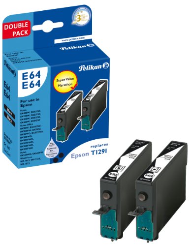 Comprar Pelikan 4108647 - Pack de 2 cartuchos de tinta E64 recambio para Epson T1291 (negro, 2 x 12 ml) al mejor precio