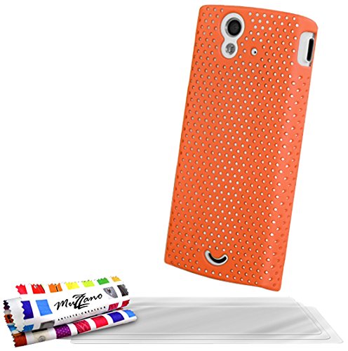 Comprar Muzzano F17S09-5762432 - Funda para Sony Xperia Ray, con 3 protectores de pantalla, color naranja al mejor precio