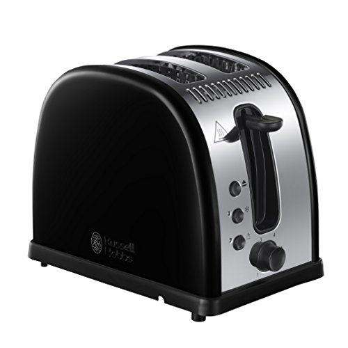 Comprar Russell Hobbs 21293-56 Legacy 60 Black - Tostadora de acero inoxidable, ranura ancha, calienta panecillos, bandeja recogemigas extraíble, color negro al mejor precio