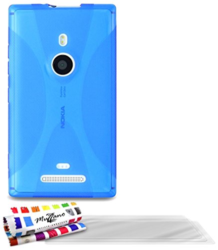 Comprar Muzzano F11171 - Funda para Nokia Lumia 925 + 3 protecciónes de pantalla, color azul al mejor precio