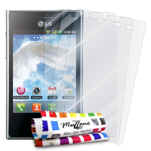 Comprar Muzzano 3 protecciónes de Pantalla transparentes para LG L3 / E400 