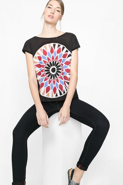 Comprar Desigual - Mujer - Camiseta ancha negra - Dolores - Size XXL al mejor precio