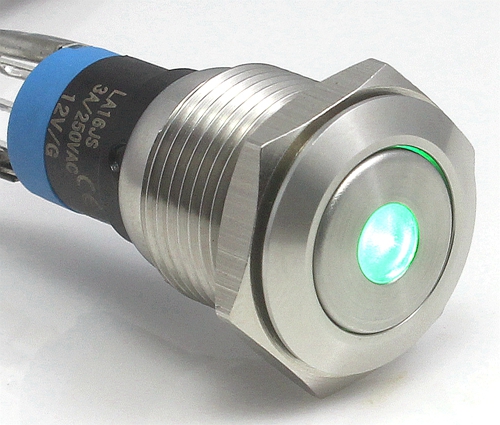 Comprar Lamptron Momentary Silver Housing Dot Verde 16mm - Pulsador al mejor precio