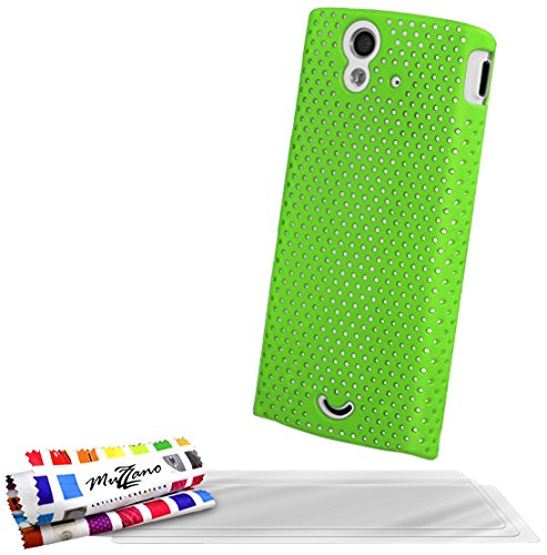 Comprar Muzzano F17S08-5712466 - Funda para Sony Xperia Ray, con 3 protectores de pantalla, color verde al mejor precio