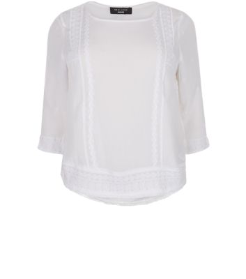 Comprar Curves White Embroidered Top al mejor precio